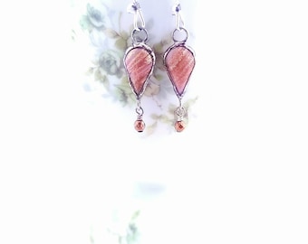 Vintage Pink with Coppper Sparkle Earrings