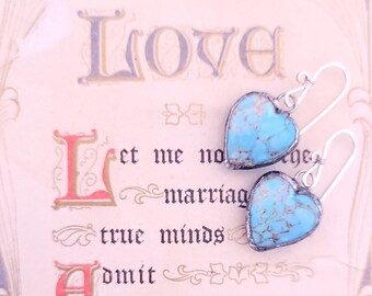 Vintage Glass Heart Earrings