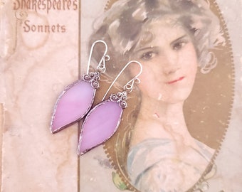 Stained Sugar Plum Glass Earrings