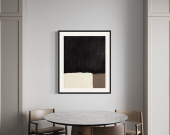 Minimalist Abstract Black Brown Beige Wall Art