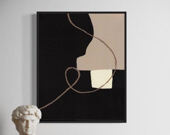 Minimalist Abstract Black Wall Hanging Art