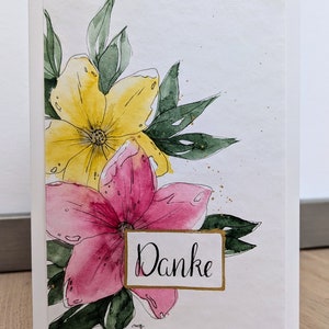 Dankeskarte mit Blumenmotiv B6