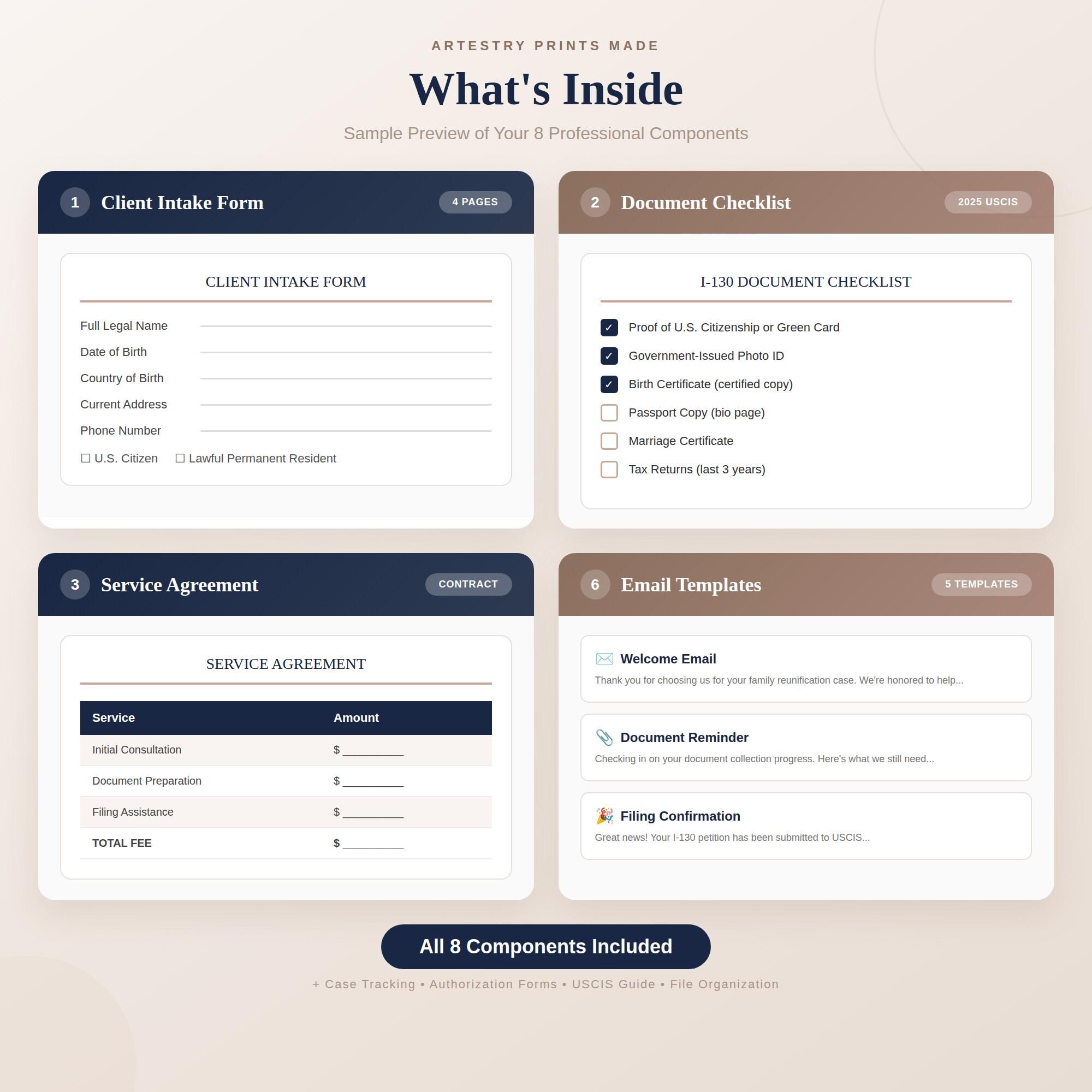 Immigration Consultant Client Intake System | I-130 Templates | Family ...