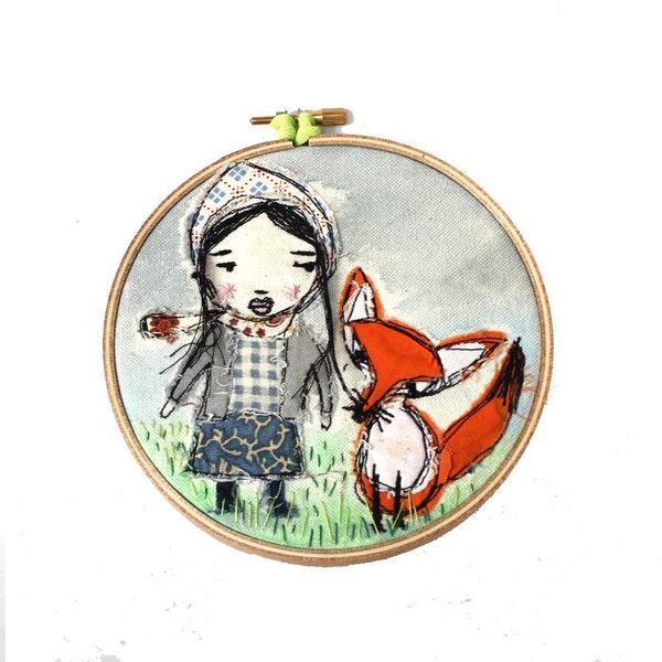 Hoop Art,  Girl and Fox