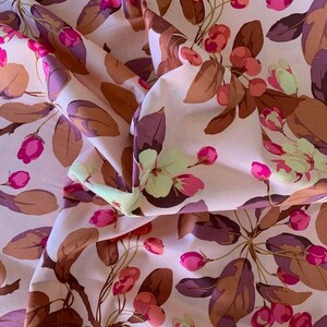 Martha Negley Crabapple Path MN058 Pink Background OOP HTF Cotton Fabric image 1