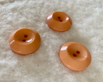 Vintage Buttons Tan Color Set of 4 Round