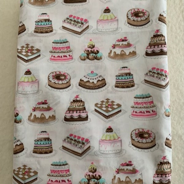 Birthday Cake Cotton Poplin Fabric by Stenzo Textiles OOP Pattern Dress Cotton