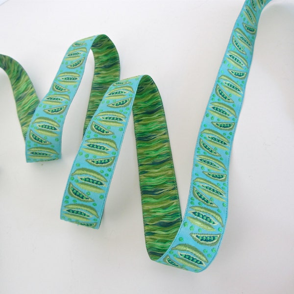 Peas in a Pod Ribbon Renaissance Ribbons Laura Foster Nicholson 7 / 8 inch