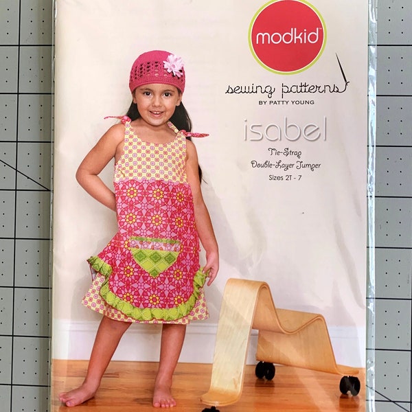 Isabel Sewing Pattern  ModKid dress size 2t thru size 7 Patty Young  SALE
