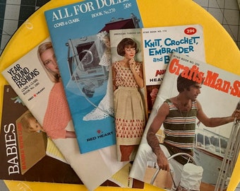 Vintage Coats Clark American Thread Co. Booklets Knitting Crochet Sewing