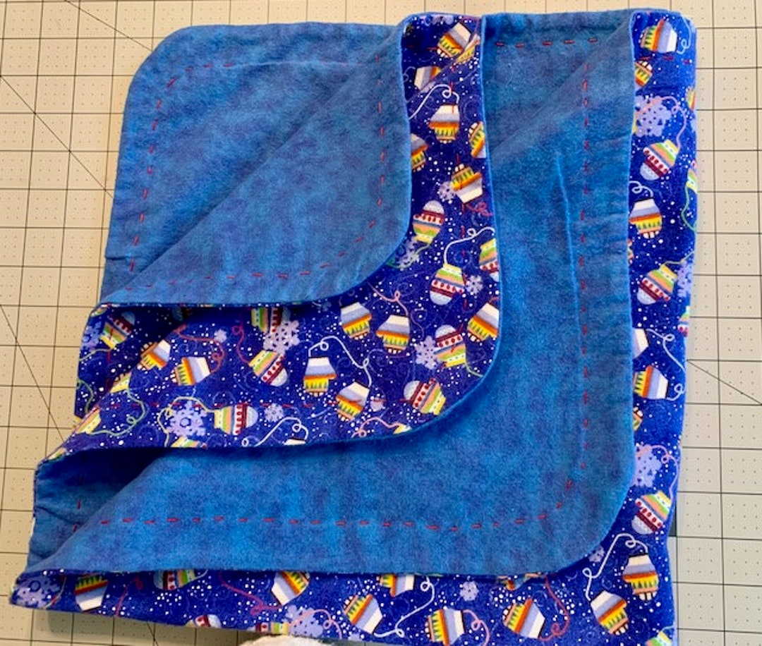 Reversible Cotton Flannel Baby Blanket Stroller Warm 28x28 Boy Etsy