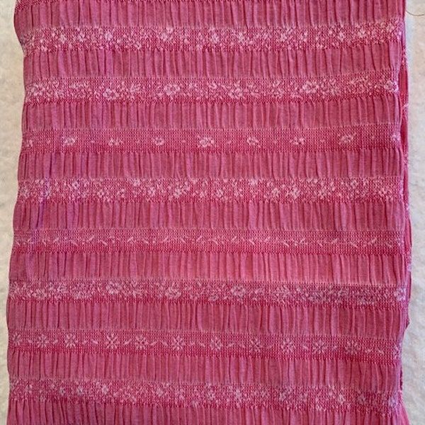 Stenzo Hilco Cotton Fabric Elasticized Pink Shirred Fabric