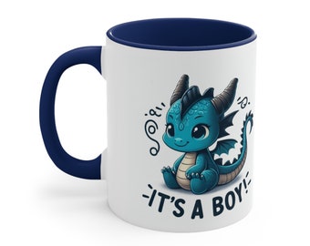 It's a boy ,Gender Reveal mug, Gift for mum, Gift for Dad, Dragon