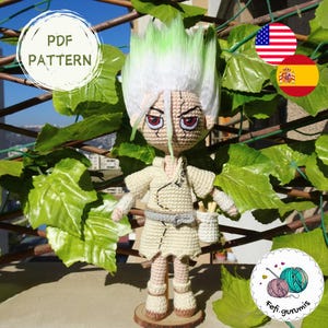Dr. STONE Pattern PDF Amigurumi Crochet English/Español - Digital File