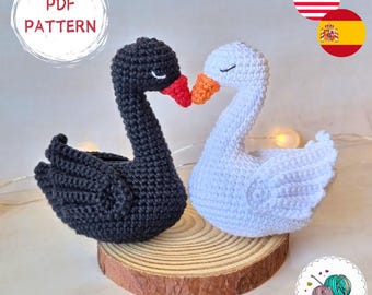 Zwanen in de liefde - Amigurumi PDF-patroon Engels/Spaans - Digitaal bestand