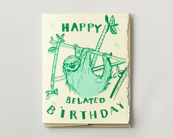 Happy Belated Birthday | Notecard