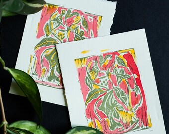 Hand colored Flora Notecard