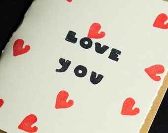 Red Heart 'Love You' Card