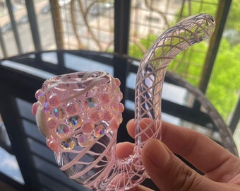 Glass Pipe Cute Pink Rhinestones Girly Gift for her