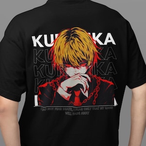 Kurapika Anime Tshirt, Hunter x Hunter Graphic Tee, HxH Kurapika Shirt, Dark Grunge Streetwear, Anime Manga Typography Merch Apparel Gift