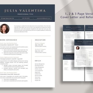 Lebenslauf Vorlage für Word | 1 & 2 Seiten professionelle Bewerbungsvorlage | Sofort Download | Bewerbungsvorlage | Professioneller Lebenslauf