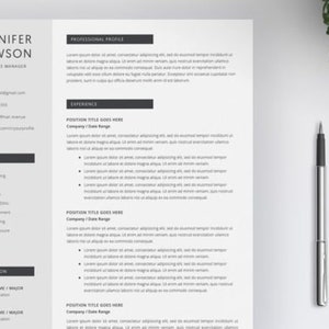 Lebenslauf Vorlage für Word | 1 & 2 Seiten professionelle Bewerbungsvorlage | Sofort Download | Bewerbungsvorlage | Professioneller Lebenslauf
