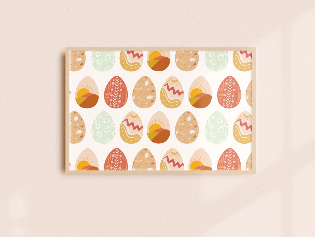 Hand Drawn Boho Easter Eggs Seamless Pattern - Etsy