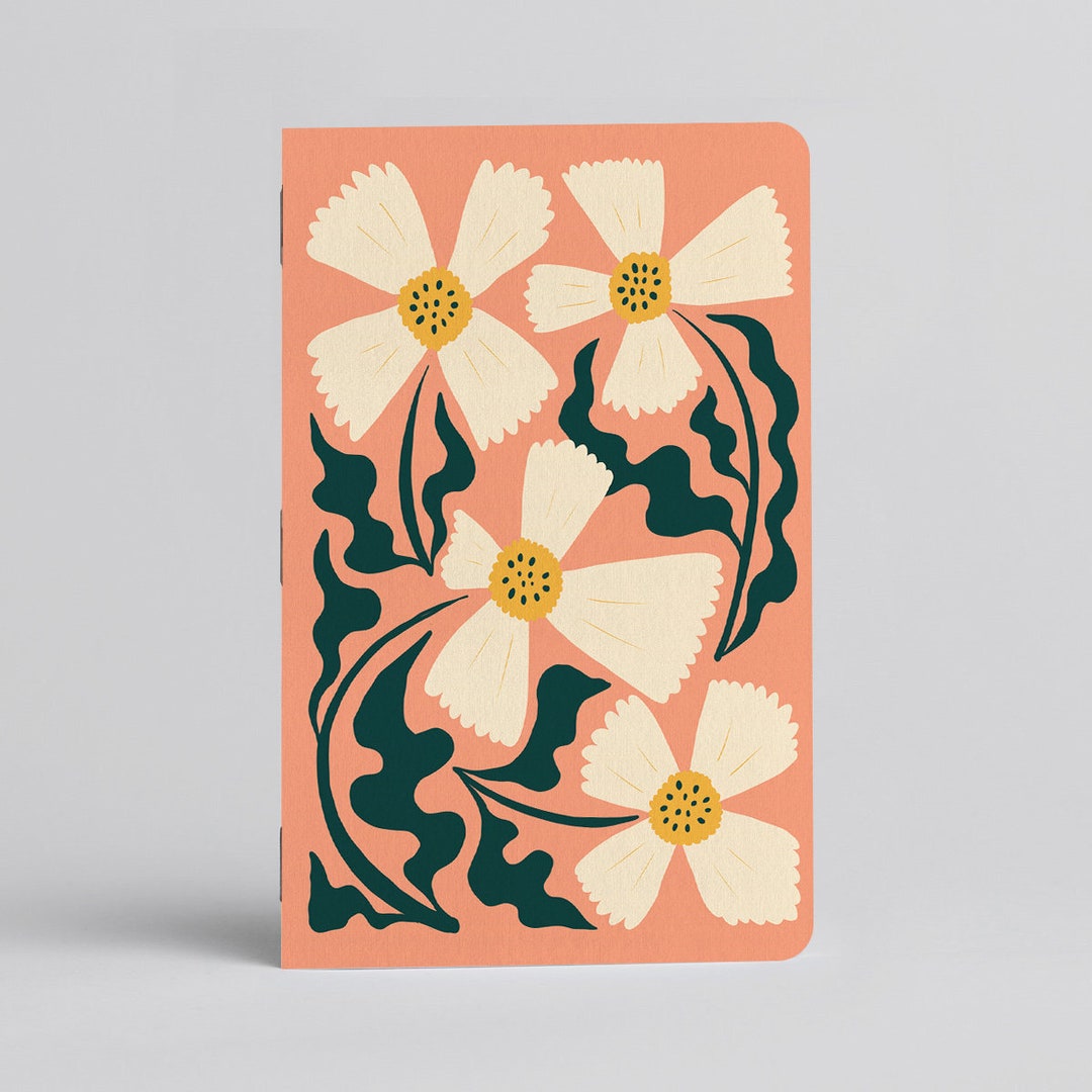 Floral Spring Notebook, Bright Flower Journal, Colorful Memo Book ...