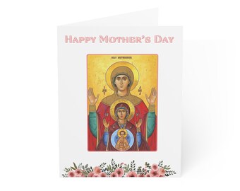 Mother's Day Greeting Cards 10 Pack - Orthodox Christian - Holy Motherhood Icon Cover