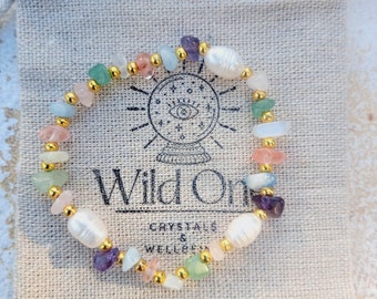 Pulsera con cuentas de cristal mixto