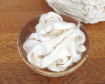 Egyptian Cotton Combed Top White  Cellulose fiber for blending carding spinning felting 100g