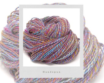 Candy Fisher Merino Wool & Silk Handspun Yarn 98g 230yds DK knitting crochet weaving