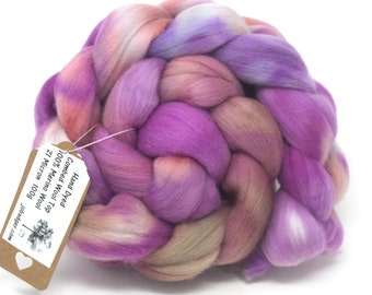 Merino Wool Combed Top Hand Dyed - 100gms 21m Spinning yarn felting fibre