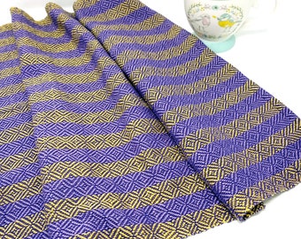 Handwoven Tea Towel Kitchen towel Purple and Yellow 100% Cotton Large