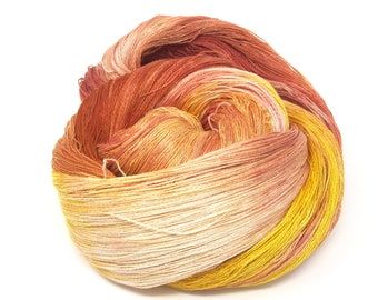 Hand Dyed Mulberry Silk Lace Yarn 2/20 Weaving Warp - Sunburst - 195g