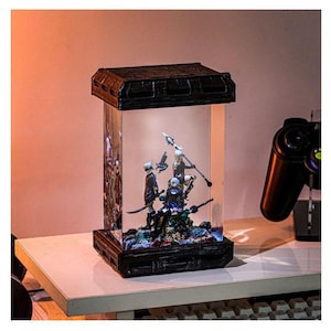 Lámpara de diorama de resina N.ier Aut.om.ata, terrario, luz de noche personalizada, miniatura, regalos para gamers, lámpara de diorama, regalos para gamers para él