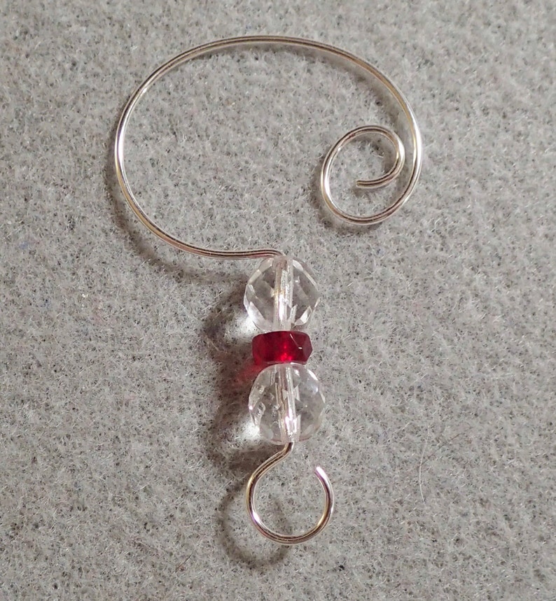 Set of 12 Beaded Ornament Hangers Hooks Enhancers Clear with Etsy