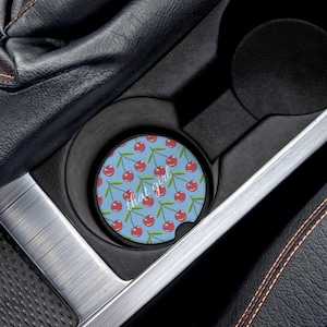 Cute Car Coasters Cherry Car Accessories Gift Set Cherries Cool Car Coasters