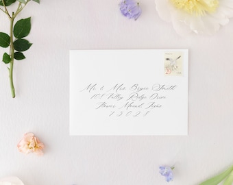 Modern Calligraphy Envelope Template, DIY Addressing Template, Wedding Envelope Label, Printable Address