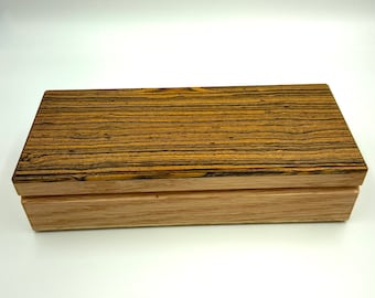 Watch and Eyeglass Box - Bookmatched Bocote and Red Oak - LB 208
