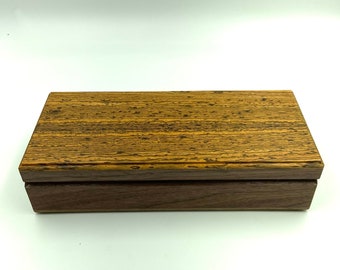 Watch Case-Eyeglass Case- Walnut and Bookmatched Bocote - LB 235