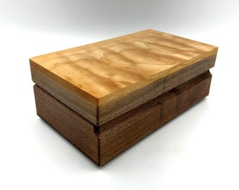 Watch Box, Eyeglass Case - Figured Maple & Walnut - MLB 552