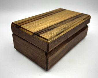 Watch Box, Eyeglass Case - African Black Limba & Walnut - MLB 569