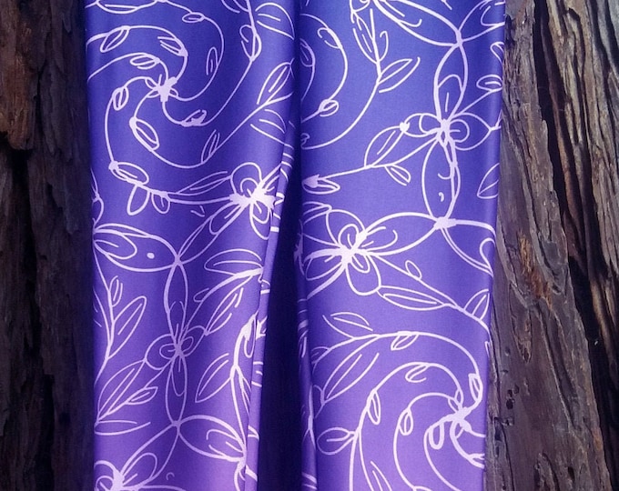 Kids Floral Leggings, Pink Purple Ombre, Celtic Spiral Vines