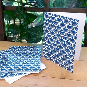 Squame di sirena disegnate a mano, biglietto per appunti, 5 o 10 pezzi, blu, bianco, sirena, scala di sirena, scala di pesce, biglietto sirena, biglietto d'auguri, arte originale