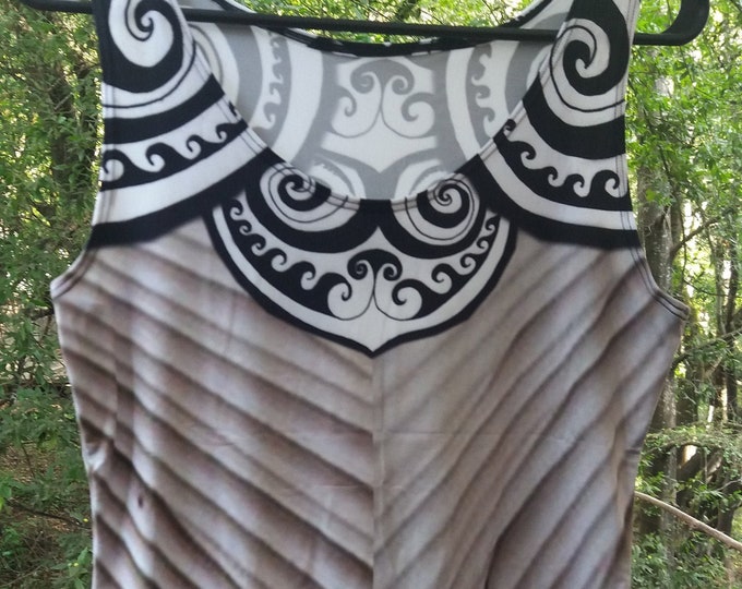 Flower Faerie Mermaid Armor, Tank Top, Fairy, Striped, Steampunk, Festival,Rave, Black White, Swirl, Celtic Spiral, Hand Drawn, Original Art