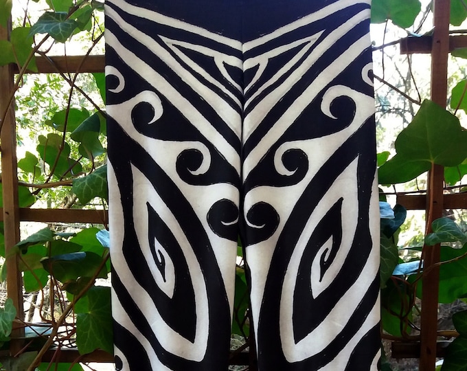 Shark Away!, Black and White Stripe Leggings, Greek, Polynesian, Spiral, Shark Pants, Waves, Tights, Symmetry, Shark Repellent, Original Art