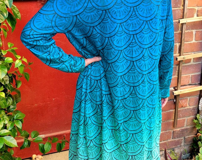 Mermaid Paisley Cardigan, Aqua Ombre