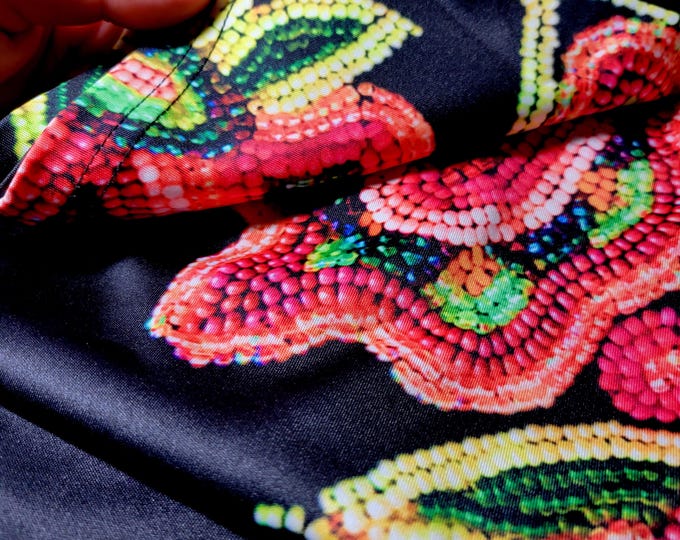 Original Beadwork Activewear, Wild Beaded Jumbo Flowers, Rainbow, Leggings, Neon, Bright Colors, Rave, Workout, Dance, Art, Pants, Caballera