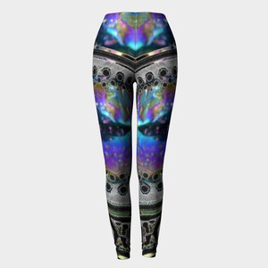 Rainbow Feather Leggings, Feather Print, Feathers, Animal Print, Bird, Rave, Festival, Psychedelic, Trippy, Dance, Yoga, Wild Print Leggings image 6